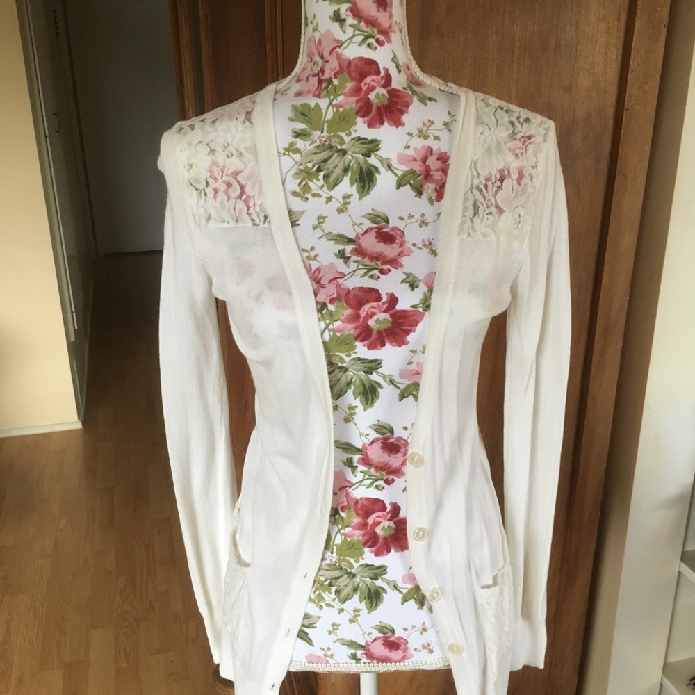 White lace cardigan.